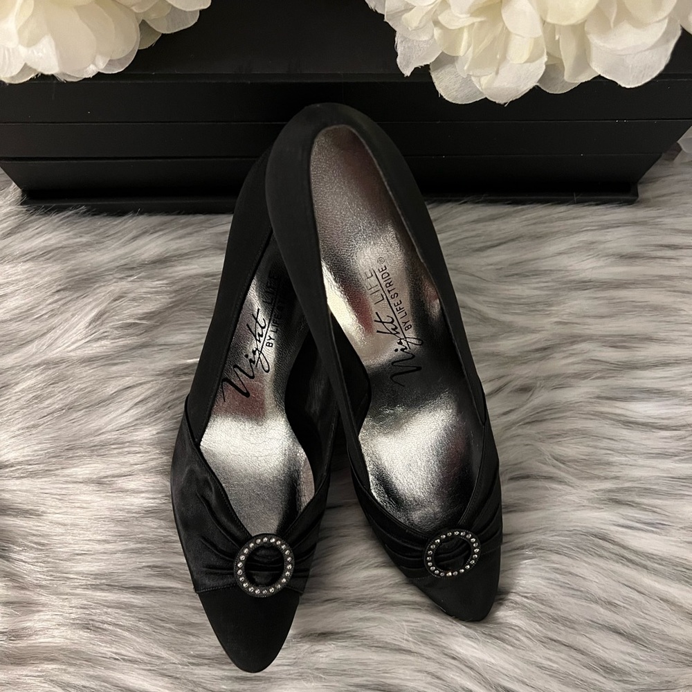Night Life by Life Stride  👠 Ladies Stunning Rhinestone Black High Heels
